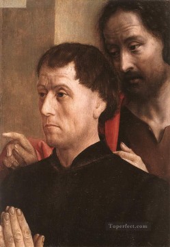 ヒューゴ・ファン・デル・ゴス Painting - 洗礼者聖ヨハネと寄付者の肖像 ヒューゴ・ファン・デル・ゴーズ